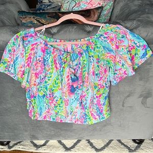 GUC Lilly Pulitzer Sz M Sain Off the Shoulder Blouse